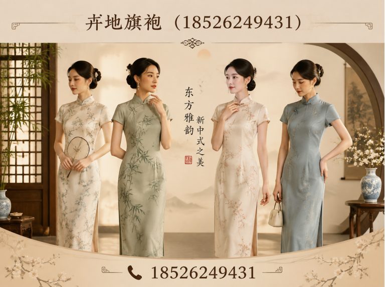 北辰区手绘旗袍展示图